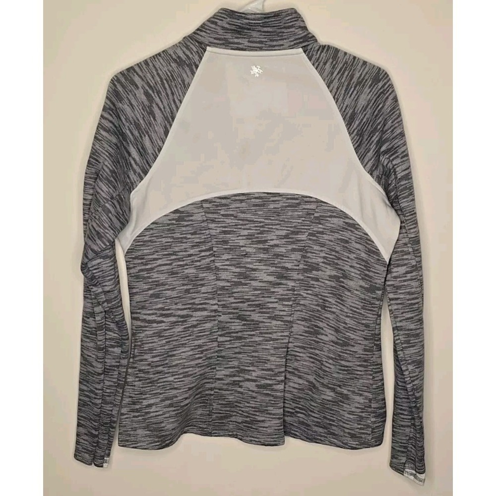 Tek Gear Women's Track Jacket Large‎ Space Dye Gray White Full Zip Mock Neck - Picture 6 of 8